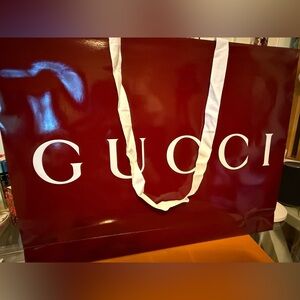 Gucci Deep Red gift bag with White Accents
